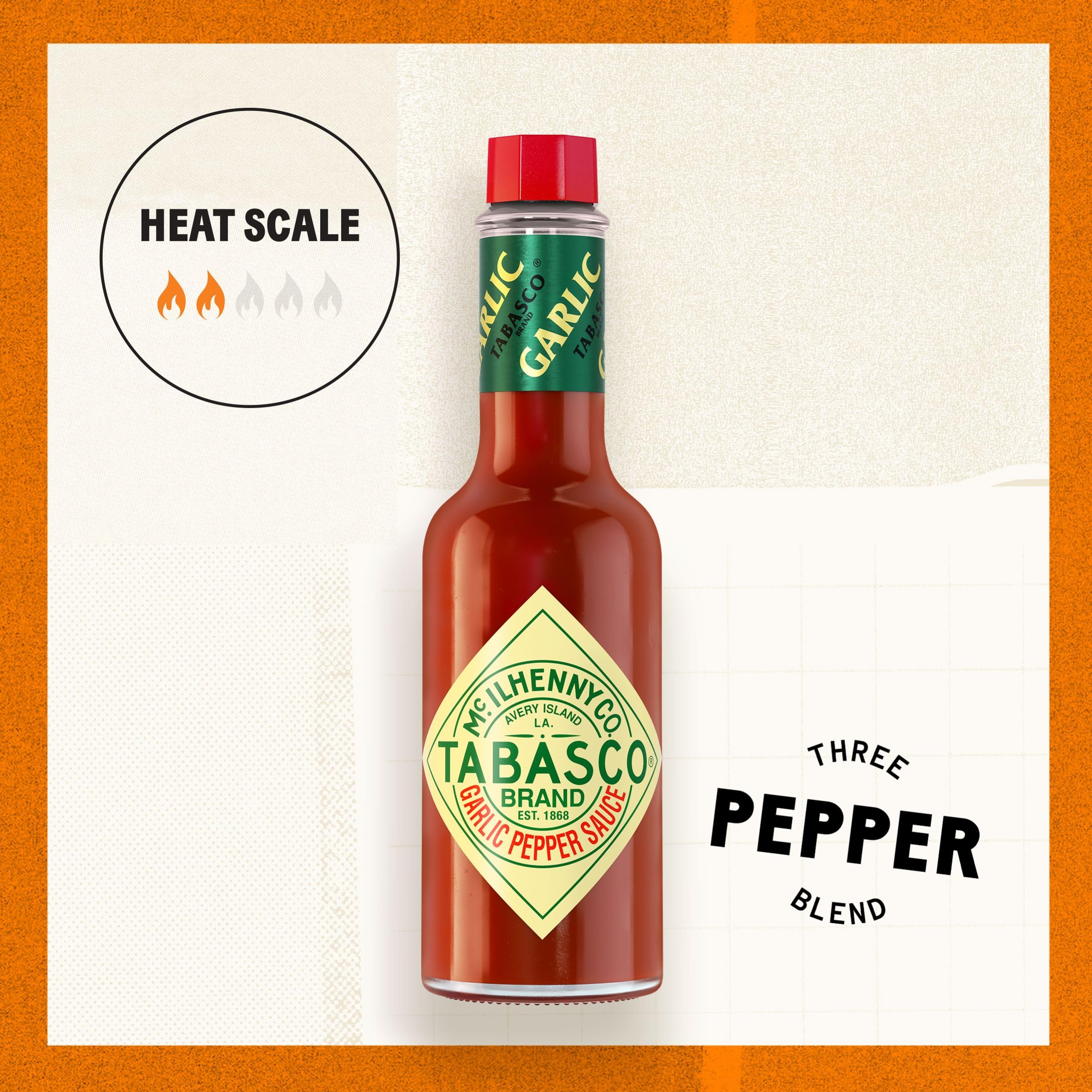 Amazon.com : TABASCO Brand Cayenne Garlic Pepper Sauce, Mild Hot
